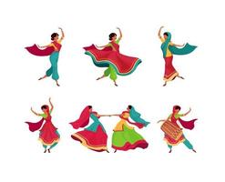 Indian holiday celebration characters set vector