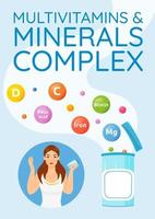 Multivitamins and minerals complex poster vector