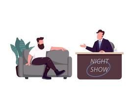 Talk show host and guest vector