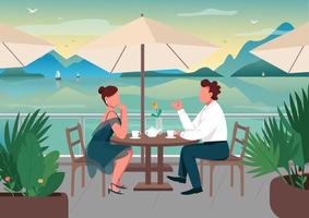 Romantic date at seaside resort vector