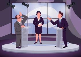 Television debate scene vector