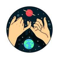 manos prometen en vector espacial