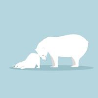 Polar bear with cub  vector