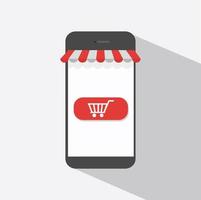 mobile shopping  flat design vector