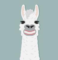 Ilustración de vector de sonrisa de alpaca feliz