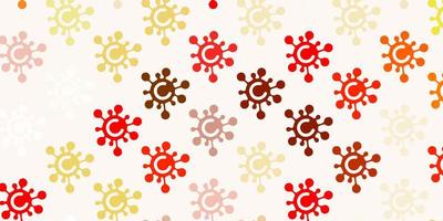 Light Red, Yellow texture with disease symbols. vector
