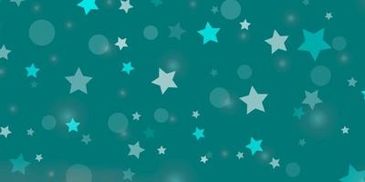 Light Green background with circles, stars. vector