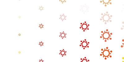 Light Red, Yellow texture with disease symbols. vector