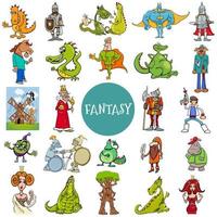 Comic fantasy and fairy tale characters large set vector