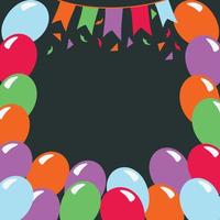 Dark background birthday party frame vector