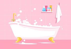 dibujos animados de baño rosa vector