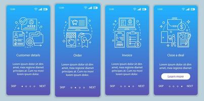 Internet shopping onboarding mobile app page screen vector