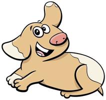 Cartoon happy cute puppy animal character