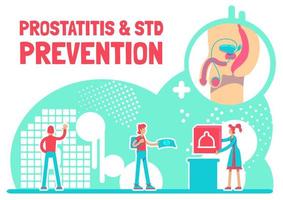 Prostatitis and STD prevention poster vector