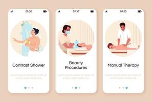 Spa resort onboarding mobile app screen vector