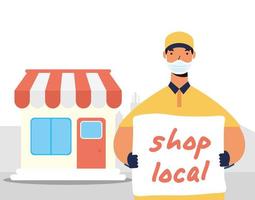 Support local business campaign composition vector