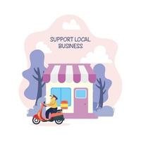 Support local business campaign composition vector