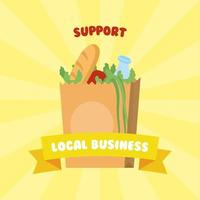 Support local business campaign composition vector