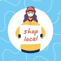 Support local business campaign composition vector