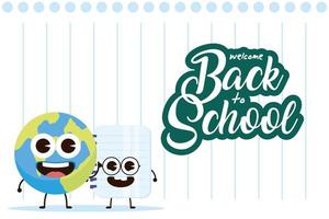 Kawaii school supplies characters for back to school vector