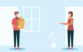 Safe food delivery concept vector