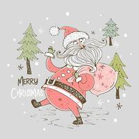 Christmas card with Santa Claus vector