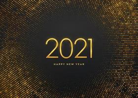 Happy New Year golden luxury numbers 2021 vector