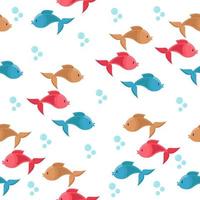 Fish With Bubbles Pattern vector