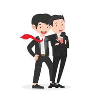 Happy business men friendly concept vector