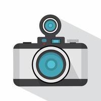 Retro Photo Camera With Long Shadow vector