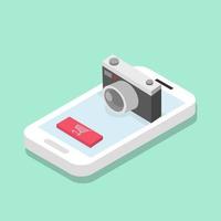 Isometric Camera on Mobile Phone vector