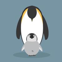 familia feliz de pingüinos vector