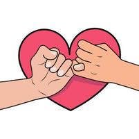 Pinky Promise With Heart Shape vector