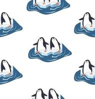 Penguins on a Piece of Iceberg Pattern vector