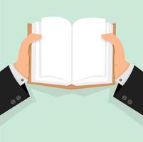 Businessman Hands Open Book vector