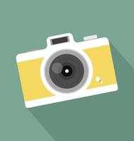 Retro Vintage Camera Long Shadow Icon vector