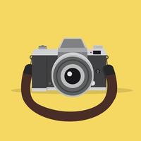 Camera in a Flat Style With Strap vector