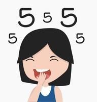 Girl Laughing and Thinking About Numbers vector