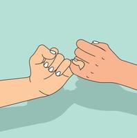 Hands Making a Pinky Promise Gesture vector