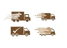 Fast delivery truck icon design template vector