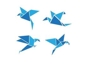 Origami bird icon design template vector