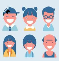 Collection of Happy Smiling Cartoon Avatars vector