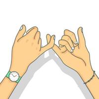 Hands Making a Pinky Promise Gesture vector