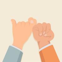Hands Making a Pinky Promise Gesture vector