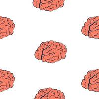 Seamless pattern of pink human brains vector