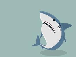 Scary shark with sharp teeth vector