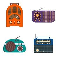 Set of retro radios vector