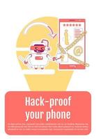 mal bot hack prueba tu teléfono vector