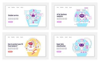 Bad and good bots landing page vector