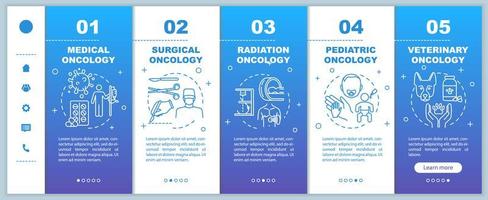 Oncology onboarding vector template.